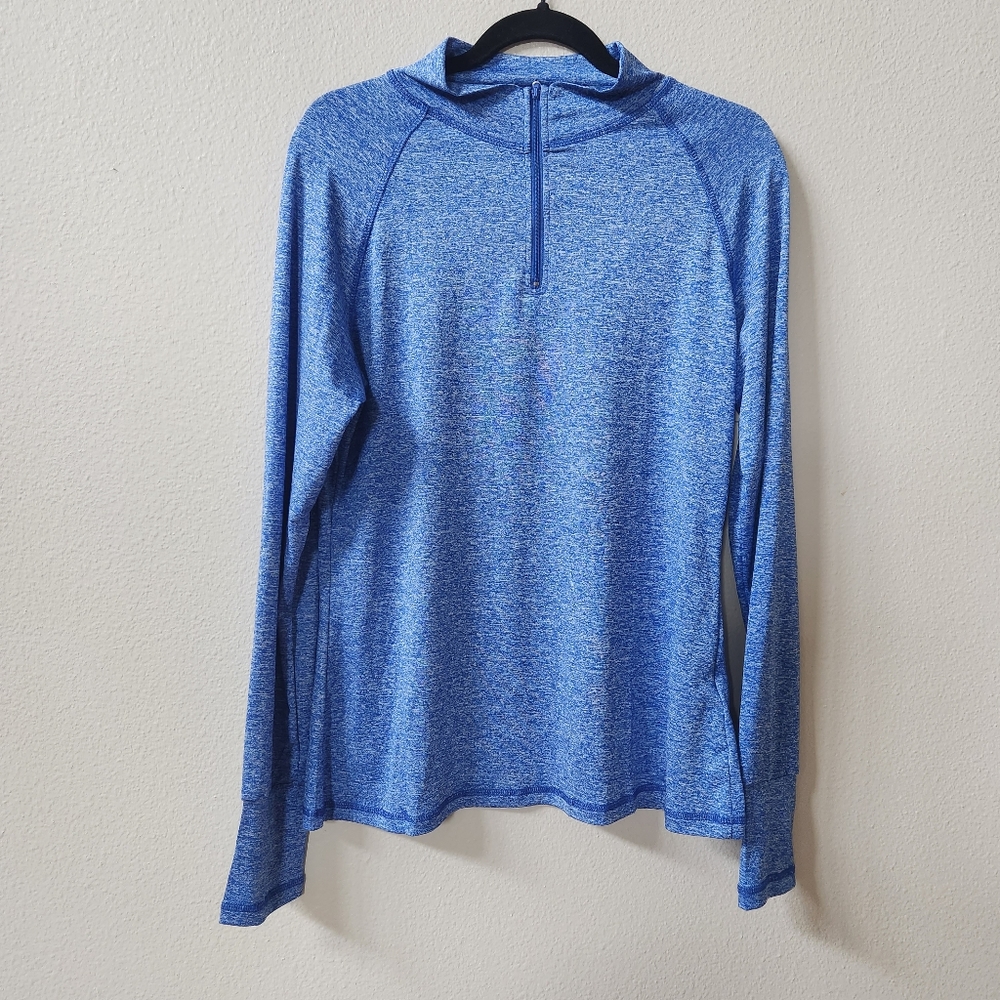 NWT Elesol Athletic 1/4 Zip Long Sleeve Pullover in Blue